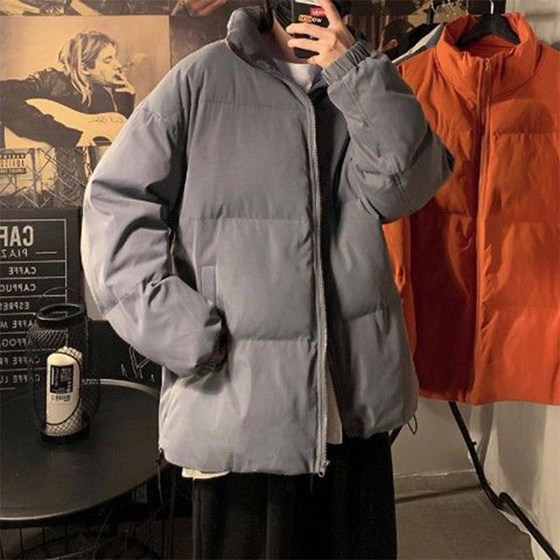 Pure Color Simple Large Size Stand-up Collar Padded Jacket Women's Forest Increased Padded Jacket