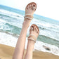 Sandals Female Students Flat Pearl Slippers Outside Wear All-match Vacation Beach Sandals and Slippers