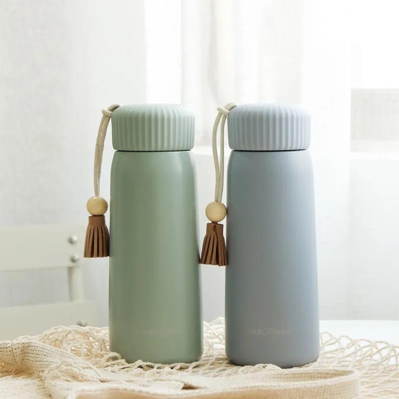 Japanese Vacuum Flask Ins Harajuku Style Ladies Cute Cup Simple and Fresh Tassel Student Girl Portable Water Cup