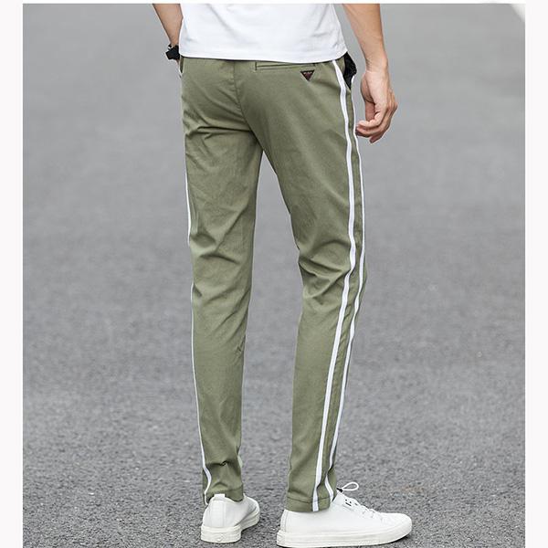 Spring Summer Casual Pants Men's Loose Youth Sports Pants All-match Trousers Solid Color Stripes Pencil Pants