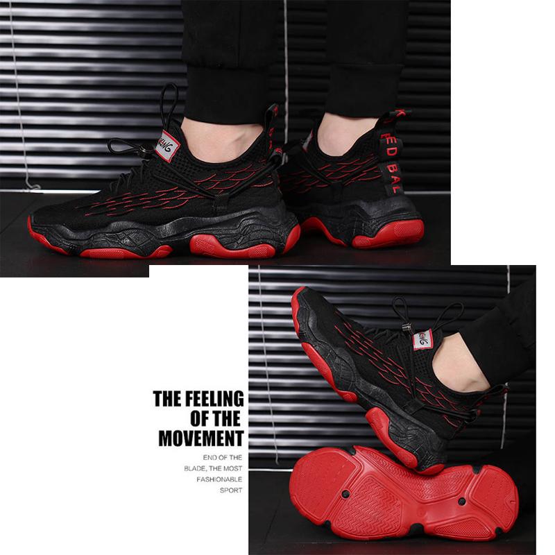 Men Breathable Flying Woven Sneakers Comfortable Light Mesh Running Casual Shoe Fitness Sport Shoes