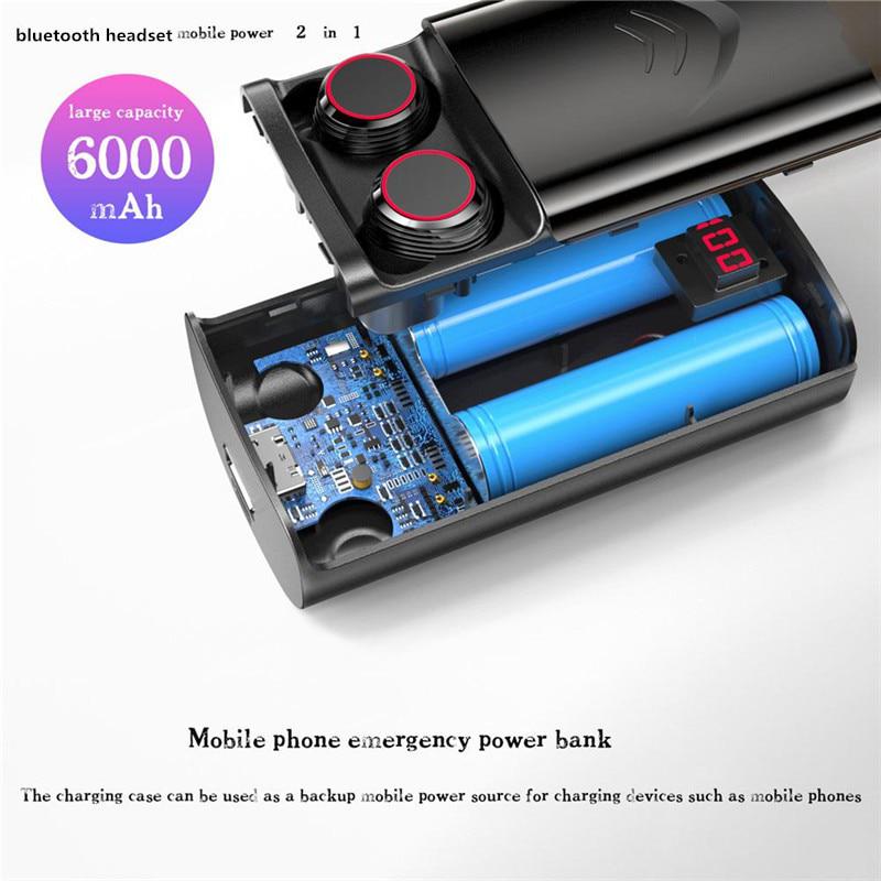 Waterproof 5.0 Earphones Bluetooth Push-pull HIFI TWS Earbuds LED Screen Headphones Wireless Headset