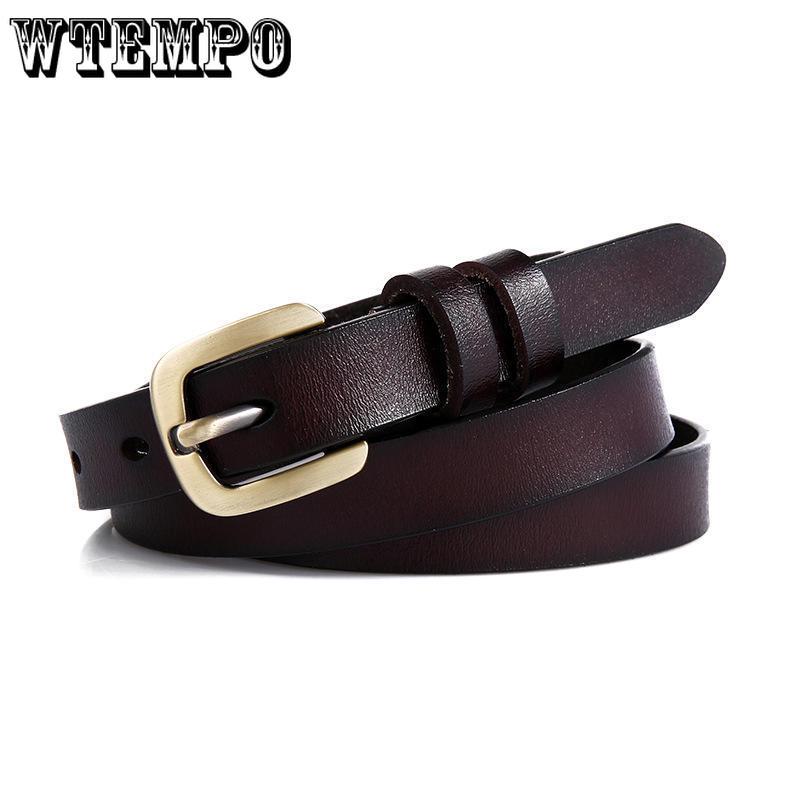 Women's Belt Thin Belt Square Pin Buckle Solid Color Simple