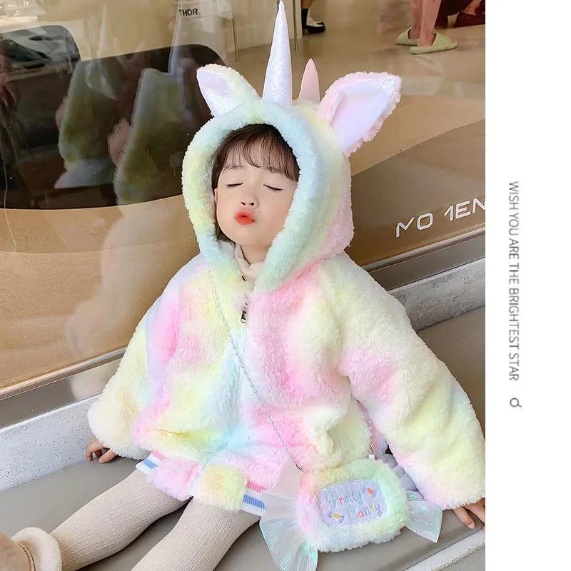 Girls Windproof Jacket Girls Thick Warm Hooded Winter Jacket