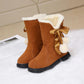 Girls' Snow Boots Princess Boots Cotton Boots High Top Cotton Shoes One Foot Warm Plush Fashion Boots