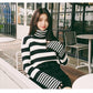 Striped Turtleneck Bottoming Shirt Long-sleeved Slim Pullover Short Sweater Autumn Winter