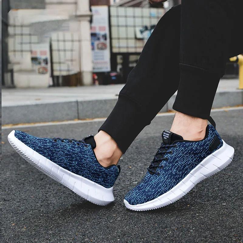 Men's Sports Shoes Running Shoes Mesh Breathable Fitness Shoes Korean Version Large Size Lightweight Outsole Non-slip Casual Shoes Men