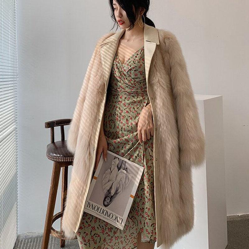 Fur Coat Women Autumn and Winter Imitation Raccoon Fur Woven Fur Coat Thick Fur Coat Fur Women