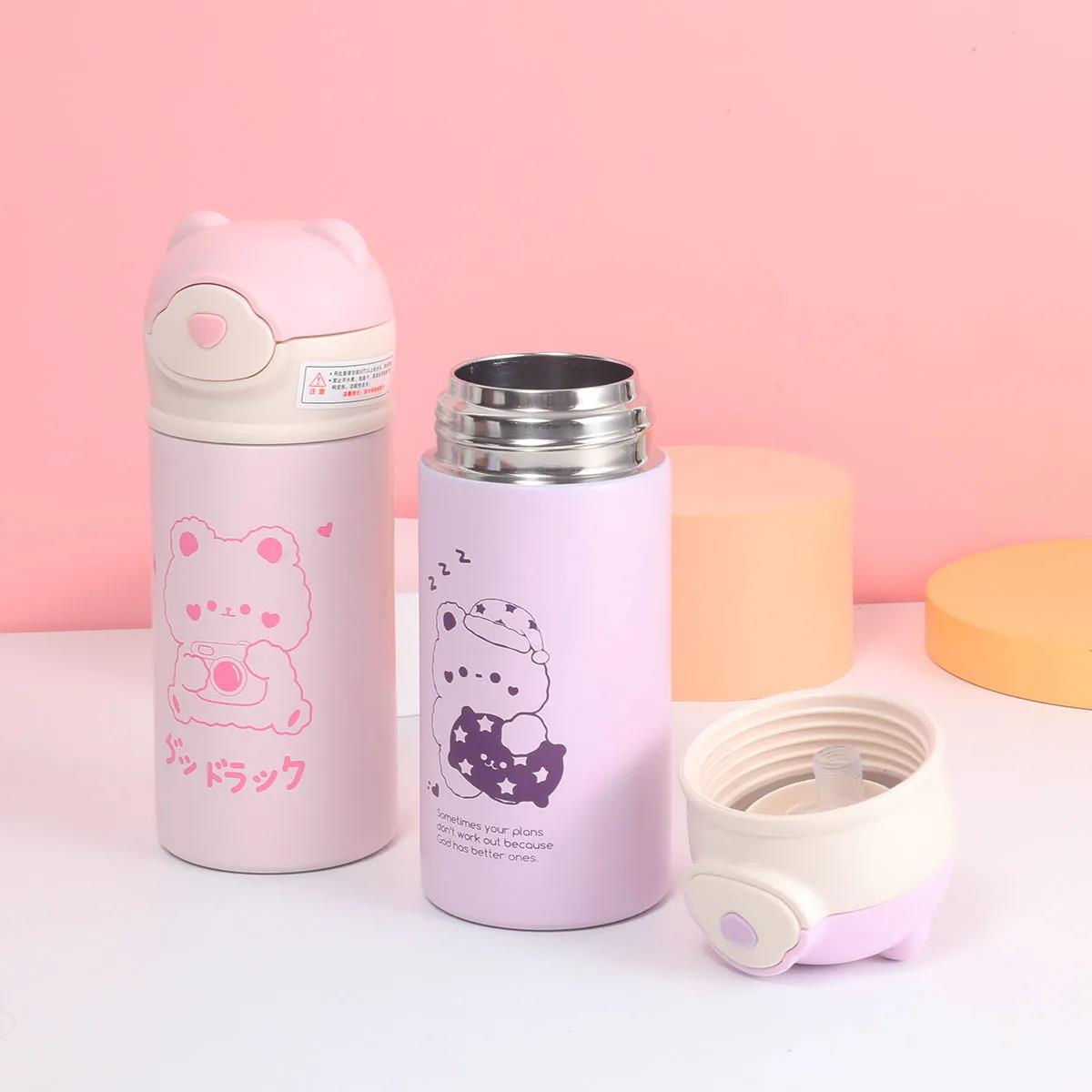 Insulation Cup Girl Heart Student Korean Version of Cute Ins Niche Water Cup Simple High-value Creative Children's Portable Cup