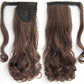 24" Long Wavy Wrap Around Clip In Ponytail Hair Extension Synthetic Natural Blonde Wave Pony Tail
