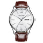Mens Watches Faux Leather Analog Ultra Thin Quartz Watch Business Sport Chronograph Wrist Watches
