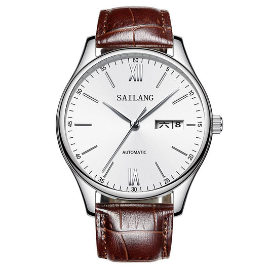 Mens Watches Faux Leather Analog Ultra Thin Quartz Watch Business Sport Chronograph Wrist Watches