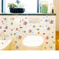 Cartoon anime bubble fish Bathroom glass door sink decorative stickers