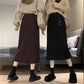 Knitted Half-length Skirt Autumn and Winter Female Korean Temperament Package Hip One-step Skirt Wild High-waisted Thin Mid-length A-line Skirt