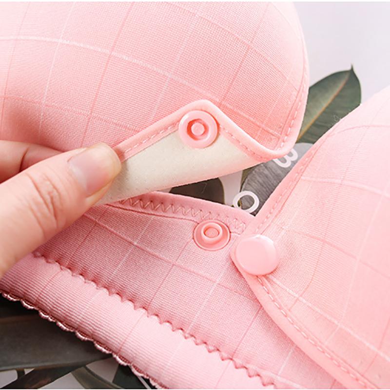 Nursing Bra Pure Cotton No Steel Ring Front Buckle Anti-sagging Adjustable Maternity Underwear Gather Nursing Bra