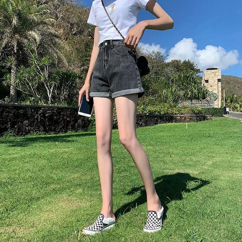 Large Size Denim Running Shorts Summer Fashion Sport Loose Women Shorts