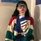 Spring and Autumn Outer Wear Knit Sweater Long-sleeved Blouse Women Wild Korean Loose Lazy Wind Coat Sweater
