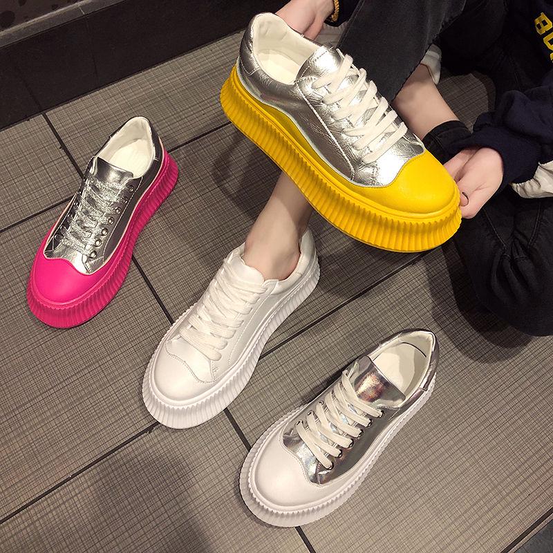 Tide Sponge Bottom Small White Shoes Female 2020 Spring Increase Shoes Korean Version of The Wild Harajuku Casual Thick Bottom Shoes