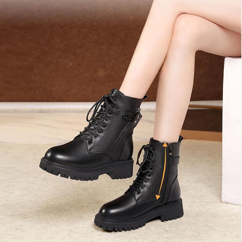 Martin Boots Female Winter Plus Velvet Thick Snow Boots Flat Cotton Boots Warm Short Boots Velvet Shoes