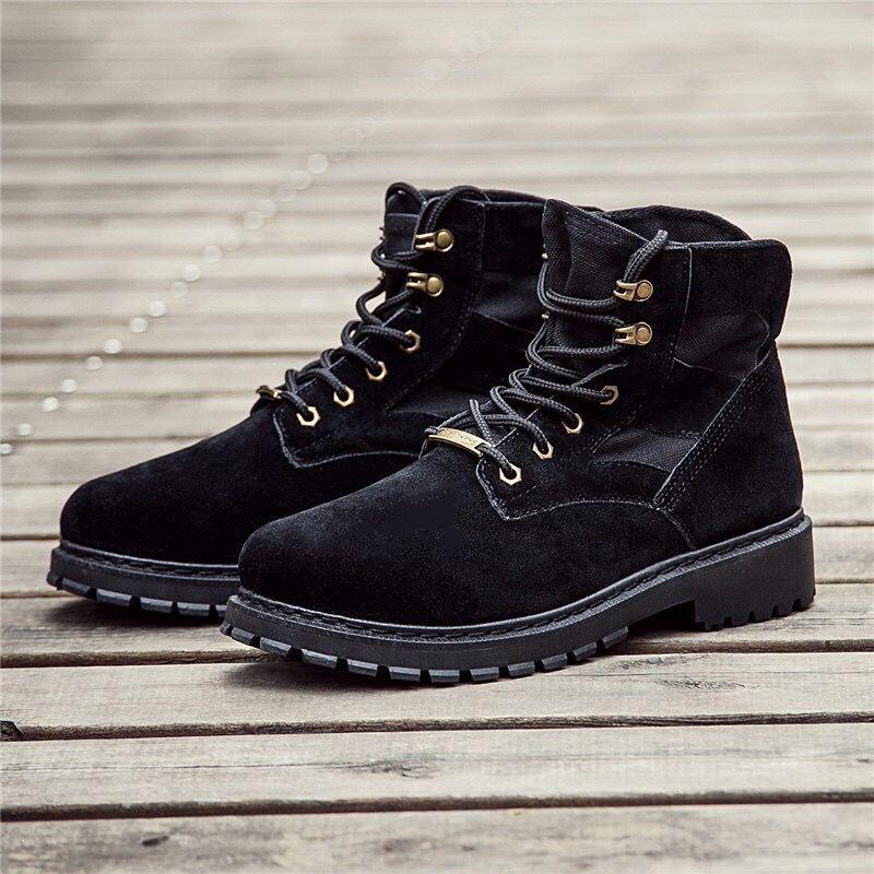 Men High Top Canvas Shoes Military Tactical Boots Desert Combat Outdoor Travel Shoes Ankle Boots