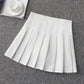 Women Large Size High Waist Was Thin Pleated Skirt Anti-light Student Sexy Solid Color A-line Skirt
