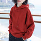 Women Solid Color Oversized Hoodie Harajuku Plus Winter Velvet Basic Long Sleeve Casual Thicken Hooded Tops Hooded Sweatshirt