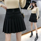 Black Pleated Skirt Spring and Autumn Design Letter Belly Elastic High Waist Skirt A-line Skirt
