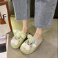 Designed Autumn and Winter Warm Cotton Slippers Flat Shoes Indoor and Outdoor Non-slip Casual Slippers Light Soft Shoes