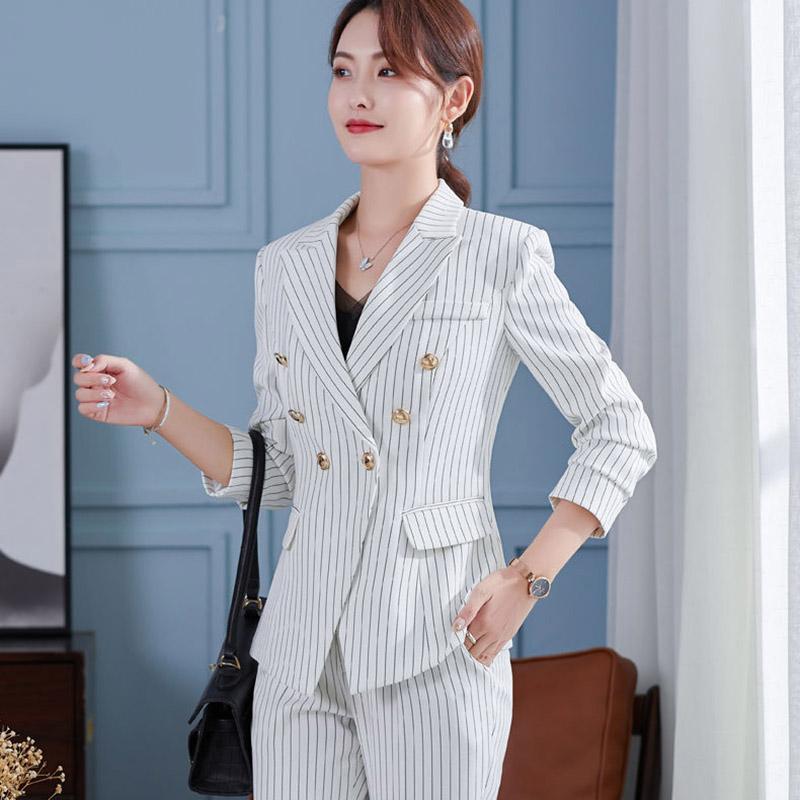 Spring and Autumn Suit Two-piece Suit Temperament Business Wear Fashion Casual Work Wear Formal Jacket Women
