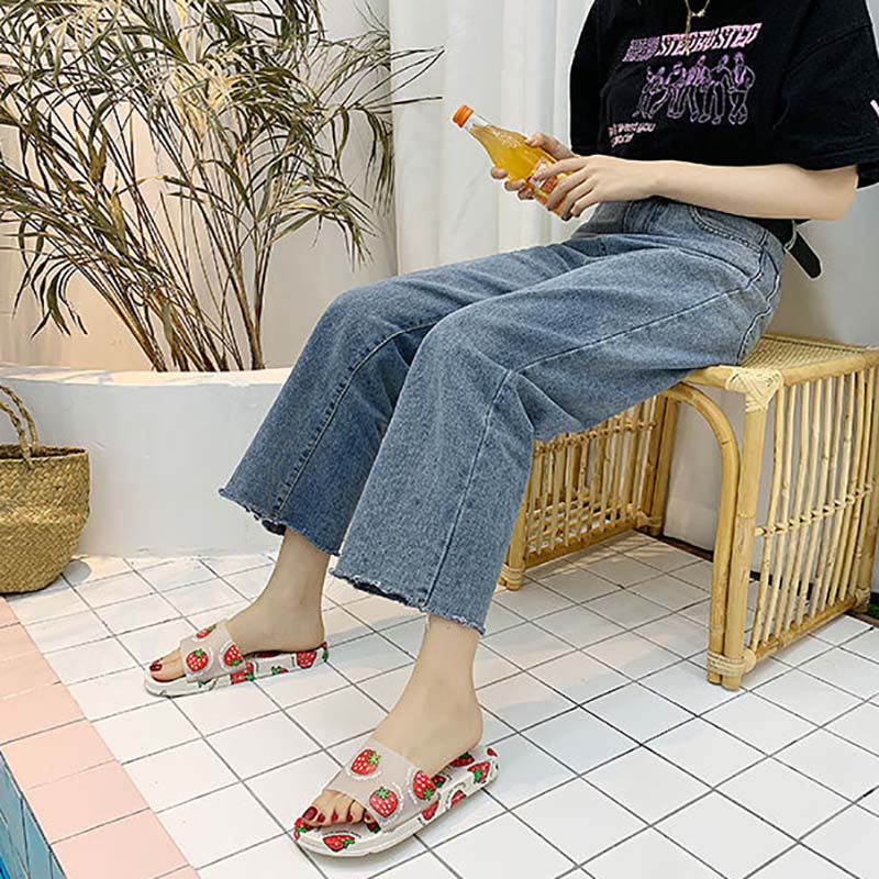 Sandals and Slippers Women Summer Indoor Outdoor Non-slip Deodorant and Dirt-resistant Soft Bottom Bathroom Sandals and Slippers Bathroom Household