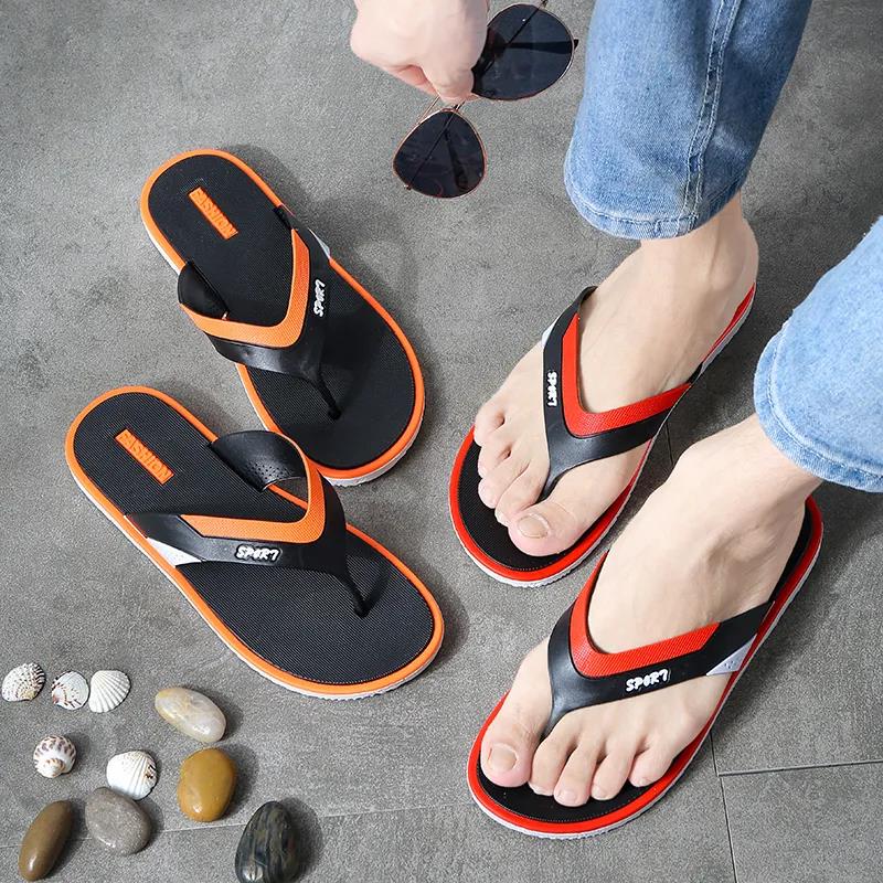 Men's Slippers Summer  Flip-flops Non-slip Soft Bottom Outside Wear Beach Sandals
