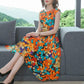 Printed Sleeveless Round Neck Dress Summer Loose Mid Length Women's Skirt