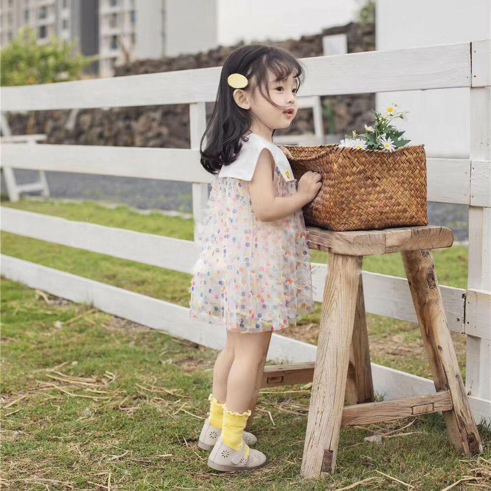 Girl's Sleeveless Princess Skirt Summer Little Girl Children's Dress Korean Style Pengpeng Yarn Baby Summer Dress Children's Dress
