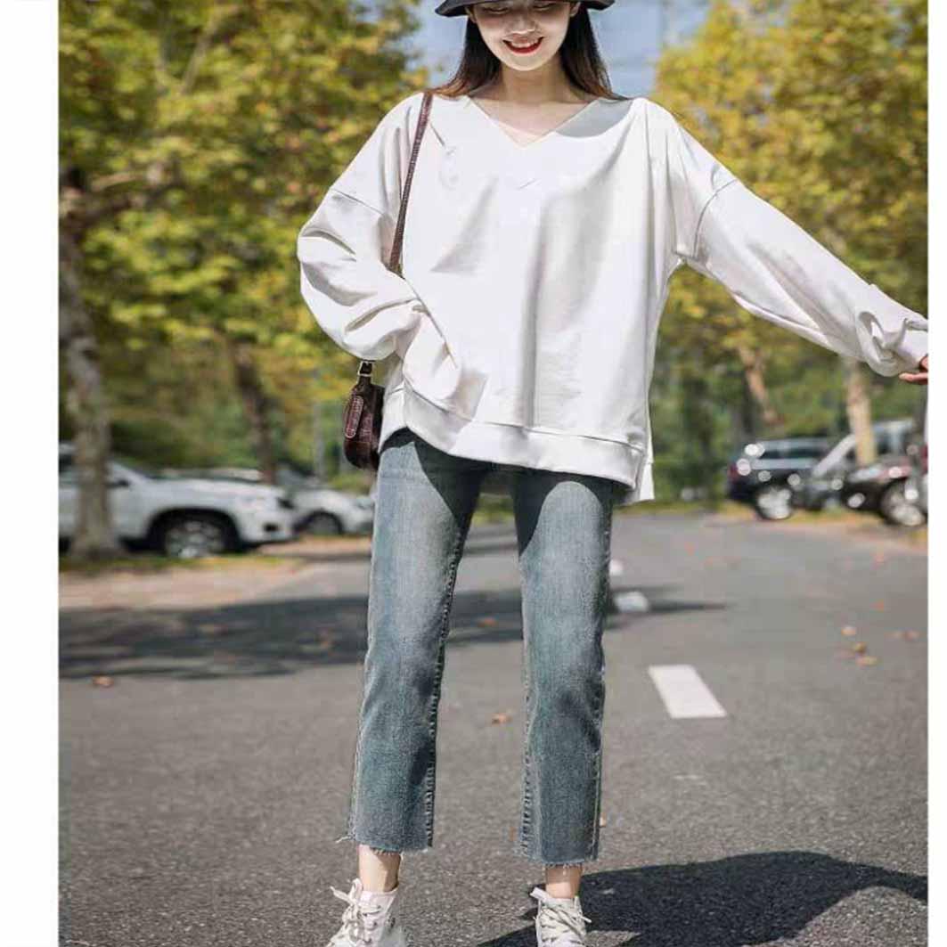 WTEMPO Straight Jeans Female Students High Waist Loose Loose Was Tall and Wide Legs Small First Love Pants