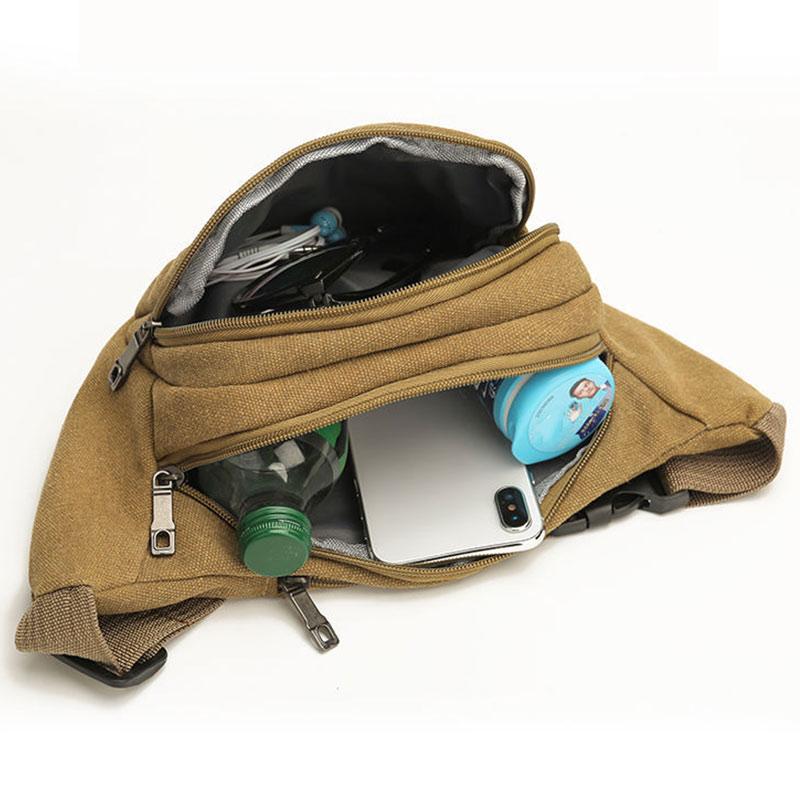 Men's and Women's Waterproof Large-capacity Multi-function Wallet Mobile Phone Pocket Canvas Wear-resistant Outdoor Sports Pocket