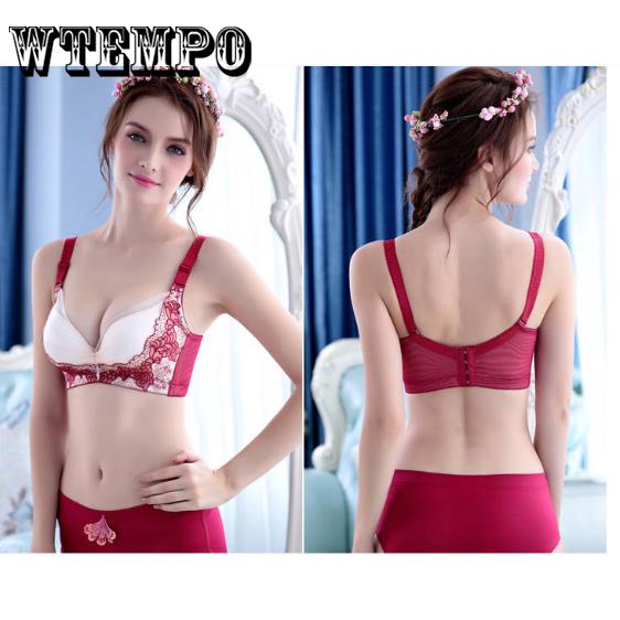 Women Wireless Bra Vest Side Buckle Underwear Lace Lingerie