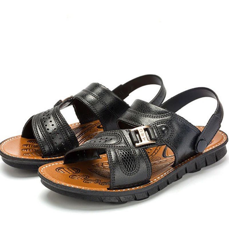 Summer Men's Sandals Open Toe Youth Beach Shoes Non-slip Men's Sandals and Slippers
