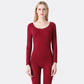 Women Plus Size Winter Thermal Underwear Autumn Clothes O-neck Tight Suit Thicken Windproof Comfortable Soft Lining Long Sleeve High Elasticity Slim