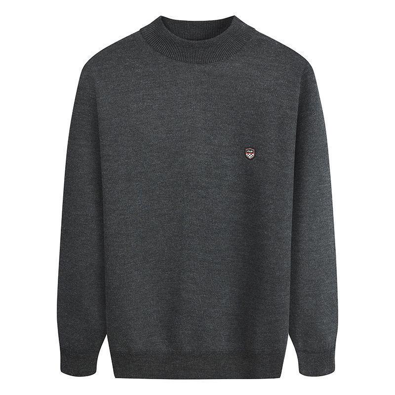 Autumn and Winter Sweater Men's Round Neck Long-sleeved Sweater Full Body Plus Velvet Thick Plus Size Sweater