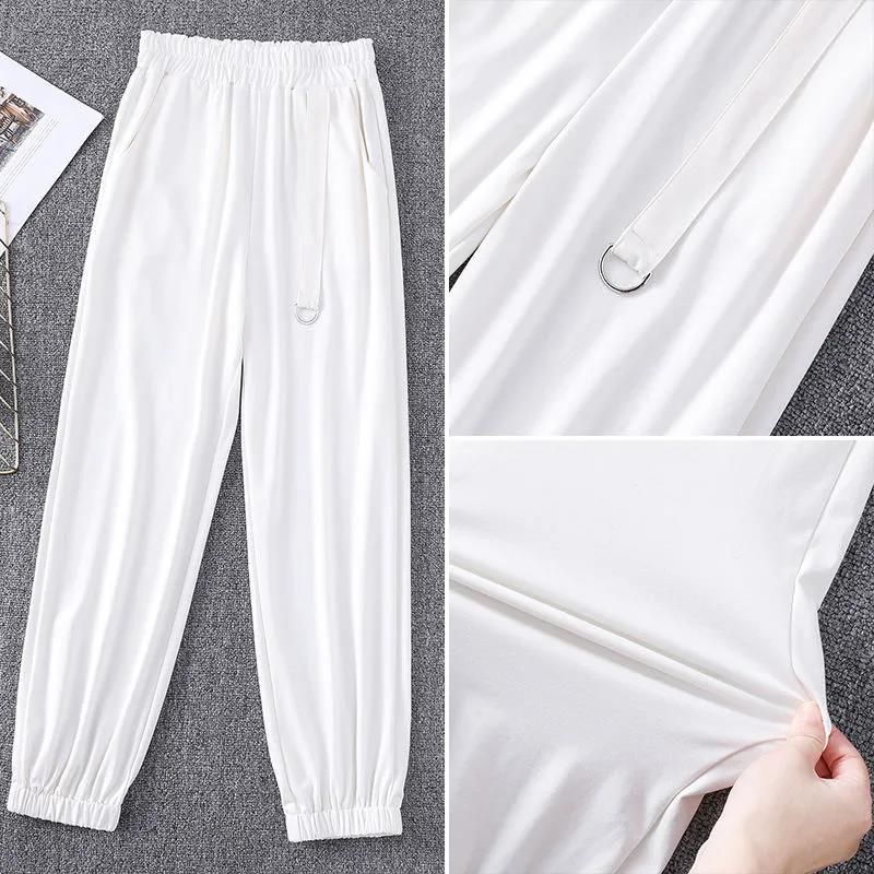 Fat Girl Casual Nine-point Pants Spring and Summer Clothes Trendy Loose and Thin Wild Large Size Wide-leg Sports Pants