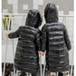 Girls Long Over The Knee Down Jacket Warm and Windproof Plus Down Thickened Winter White Duck Down