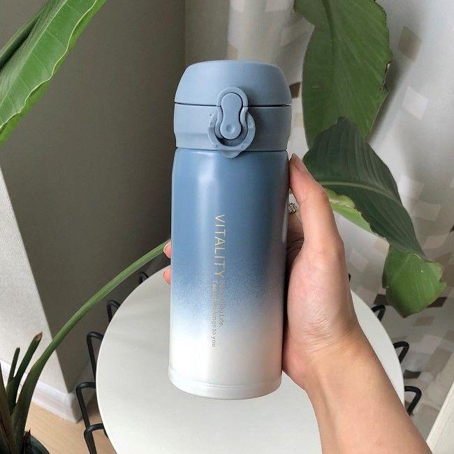 Stainless Steel Large-capacity Vacuum Flask for Male and Female Students Korean Version of Simple and Cute Water Cup High-value Portable Cup