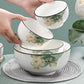 Rice Bowl Ceramic Bowl Household Rice Bowl Glazed Chinese Tableware Thickened Noodle Bowl Rice Bowl Soup Bowl Porcelain Bowl