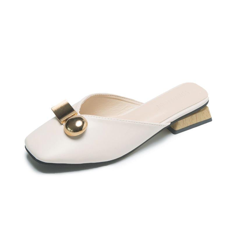 Size 35-40 Women All-match Shiny Slippers Outdoor Diamond High Heels Bohemian Beach Wear-resistant Non-slip Office Lady Baotou Sandals