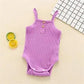 Baby Summer Clothing Newborn Baby Girl Solid Clothes Knitted Vest Crop Tops Vest Shorts Pants Ribbed Outfit