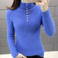 Autumn/winter High Neck Long Sleeve Bottoming Shirt Slim Short Knitted Sweater Women
