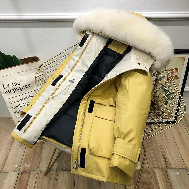 Tooling Down Jacket Women's Mid-length and Short-length Thickened Waistband Overcoming Coat