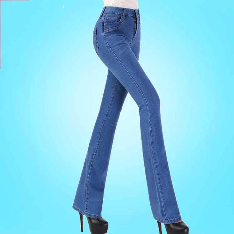 Women's Jeans High Waist Denim Flare Pants Street Vintage Ladies Flared Trousers Bell Bottom Jeans
