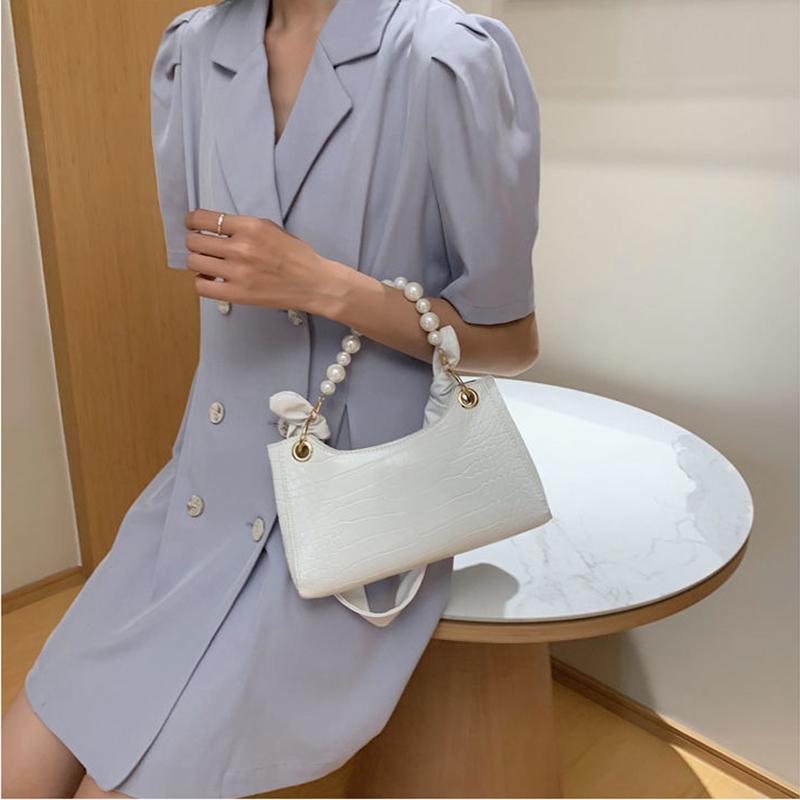 Crocodile Pattern Small PU Leather Armpit Bag For Women Shoulder Handbags Lady Simple Hand Bag Beautiful