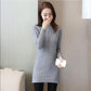 Mid-length Knitted Slim-fit Sweater, Solid Color Padded Bottoming Shirt, Round Neck Dress In Autumn and Winter